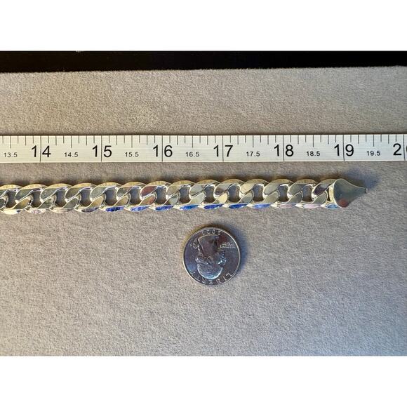 NEW 19" Long, 12mm Thick - Miami Cuban w/ 925 Silver Stamp - Picture 3 of 7